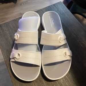 Clarks Ivory Double Strap Comfort Sandals 7